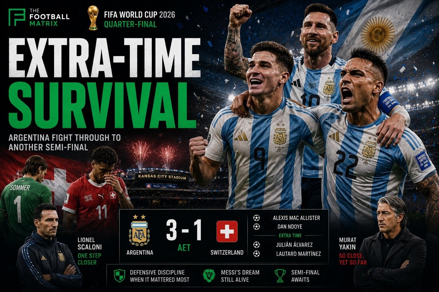 Argentina Vs Switzerland Quarter Final Result 3-1