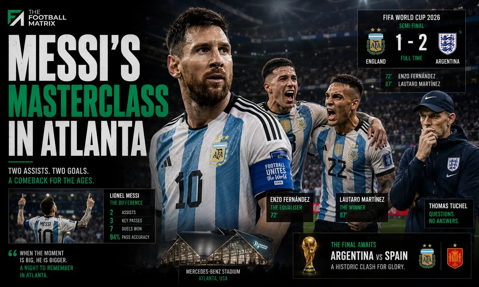 Messi vs England: Argentina March Into The Finals to Defend Their Title